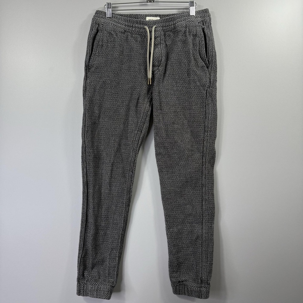 Taylor Stitch Jogger Pants Mens Small Gray Organic Cotton Knit Cuffed Lounge